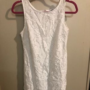White dress with flower embroidery